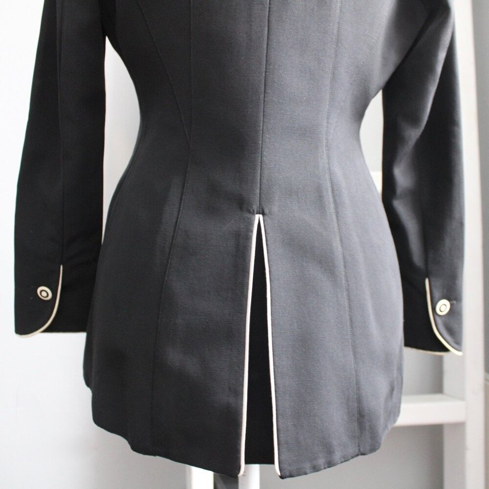 KARL LAGERFELD Runway Vintage '93 Tailored Black & White Blazer Size 36 / Small - Picture 9 of 10
